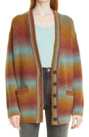 Re/Done 90s Oversize Cardigan in Brick Multi  at Nordstrom