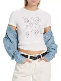 Re Done 90s Hearts Cotton Baby Tee at Saks Fifth Avenue