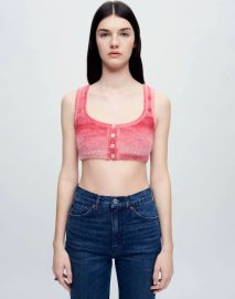 Re Done Button Front Sweater Crop Top at Redone