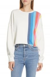 Re Done Stripe Raw Sweatshirt   Nordstrom at Nordstrom