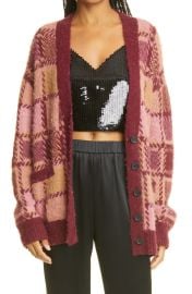 ReDone x2790s Oversize Check Wool amp Alpaca Blend Cardigan at Nordstrom