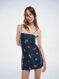 Realisation Par Navy Blue Wild Cherry The Christy Mini Dress Womenaposs Size Small eBay at eBay