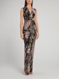 Rear Slit Surplice Maxi Dress Maison-B-More Global Store at Maison B