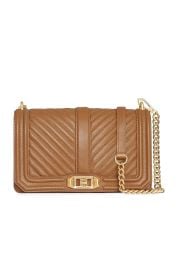 Rebecca Minkoff Chevron Quilted Love Crossbody In Dune