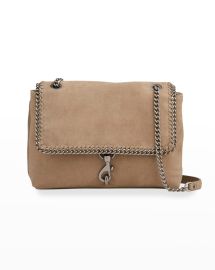 Rebecca Minkoff Edie Suede Woven Chain Flap Shoulder Bag at Neiman Marcus