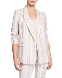 Rebecca Minkoff Grace Striped Double-Breasted Jacket at Neiman Marcus