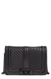 Rebecca Minkoff Small Love Leather Crossbody Bag in Black/Black Hrdwr  at Nordstrom