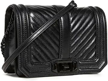 Rebecca Minkoff Women39s Chevron Quilted Small Love Crossbody Bag Black One Size Handbags com at Amazon