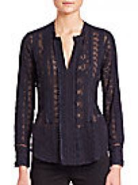 Rebecca Taylor - Embroidered Silk Chiffon Top at Saks Off 5th