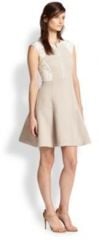 Rebecca Taylor - Lace and Quilting-Paneled Fit-and-Flare Dress at Saks Fifth Avenue