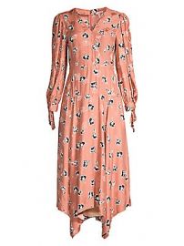 Rebecca Taylor - Paintbrush Stretch-Silk Midi Dress at Saks Fifth Avenue