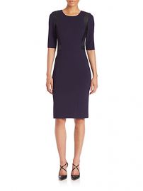 Rebecca Taylor - Ponte andamp Faux-Leather Sheath Dress at Saks Fifth Avenue