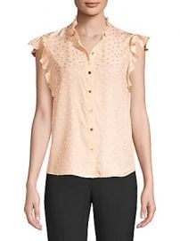 Rebecca Taylor - Silk Jacquard Heart Ruffle Blouse at Saks Off 5th