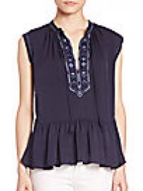 Rebecca Taylor - Sleeveless Embroidered Top at Saks Off 5th