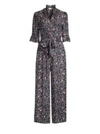 Rebecca Taylor - Vivanna Floral Tie-Waist Ruffled Silk Jumpsuit at Saks Fifth Avenue