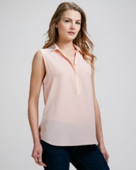 Rebecca Taylor Bead-Collar Silk Blouse at Neiman Marcus