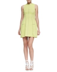 Rebecca Taylor Brocade Dress with Cutout Insets at Neiman Marcus