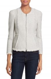 Rebecca Taylor Collarless Stretch Tweed Jacket at Nordstrom