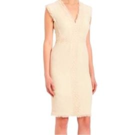 Rebecca Taylor Dresses Rebecca Taylor Sleeveless Tweed Sheath Dress In Ivory Poshmark at Poshmark