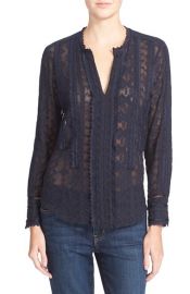 Rebecca Taylor Embellished Silk Chiffon Top at Nordstrom