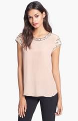 Rebecca Taylor Embellished Silk Tee at Nordstrom