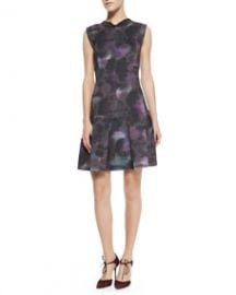 Rebecca Taylor Floral-Haze Mock-Neck Dress at Neiman Marcus