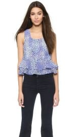 Rebecca Taylor Leo Fever Print Ruffle Crop Top at Shopbop