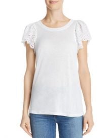 Rebecca Taylor Livy Lace-Trimmed Jersey Top Women - Bloomingdale s at Bloomingdales