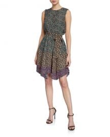 Rebecca Taylor Louisa Sleeveless Floral-Print Dress at Neiman Marcus