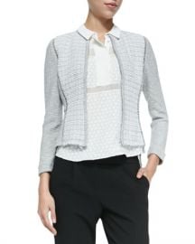 Rebecca Taylor Mixed Pattern Fitted Tweed Jacket at Bergdorf Goodman