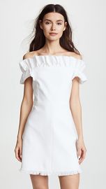 WornOnTV: Erin’s white ruffled off-shoulder dress on E! News | Erin Lim ...