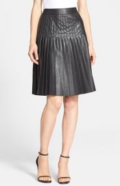 Rebecca Taylor Pleated Faux Leather Skirt at Nordstrom