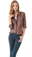 Rebecca Taylor Python Henley Top at Shopbop