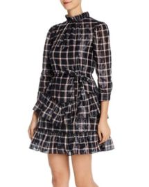 Rebecca Taylor Ruffled Lameacute-Plaid Dress Bloomingdales at Bloomingdales