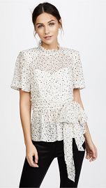 Rebecca Taylor Short Sleeve Star Tie Top at Shopbop