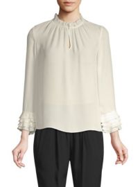 Rebecca Taylor Silk Ruffle Top at Saks Fifth Avenue