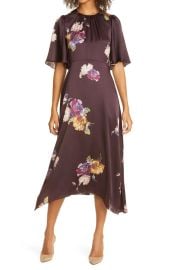 Rebecca Taylor Simone Fleur Floral Short Sleeve Silk Dress at Nordstrom