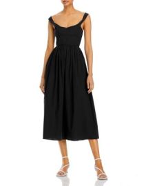 Rebecca Taylor Slub Sateen Midi Dress Bloomingdales at Bloomingdales