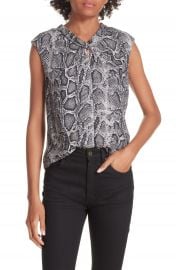 Rebecca Taylor Snakeskin Print Silk Top   Nordstrom at Nordstrom