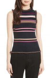 Rebecca Taylor Stripe Rib Knit Tank at Nordstrom