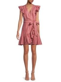 Rebecca Taylor Striped Linen Wrap Dress on SALE at Saks Off 5th