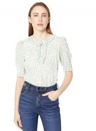 Rebecca Taylor Three Quarter Sleeve Floral Top at Amazon