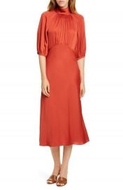 Rebecca Taylor Tie Neck Satin Dress   Nordstrom at Nordstrom