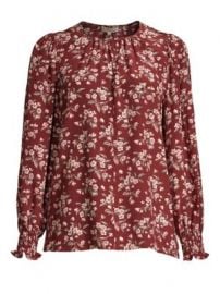 Rebecca Taylor Tilda Floral Silk Top at Saks Fifth Avenue