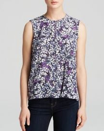 Rebecca Taylor Top - Sleeveless Blossom Print Silk at Bloomingdales