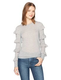 Rebecca Taylor Women s Delicate Ruffle Pullover at Amazon