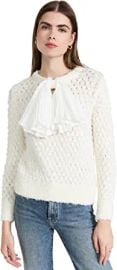 Rebecca Taylor Women39s Alpaca Sweater with Removable Bow Ivory White M at Womens Clothing store at Amazon