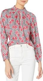 Rebecca Taylor Women39s Long Sleeve Silk Floral Blouse at Womens Clothing store at Amazon