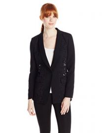 Rebecca Taylor Womenand39s Corded Lace-Back Blazer at Amazon