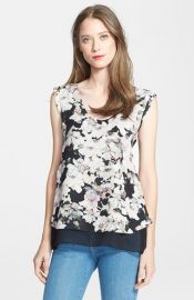 Rebecca Taylor and39Frosted Flowerand39 Print Silk Top at Nordstrom